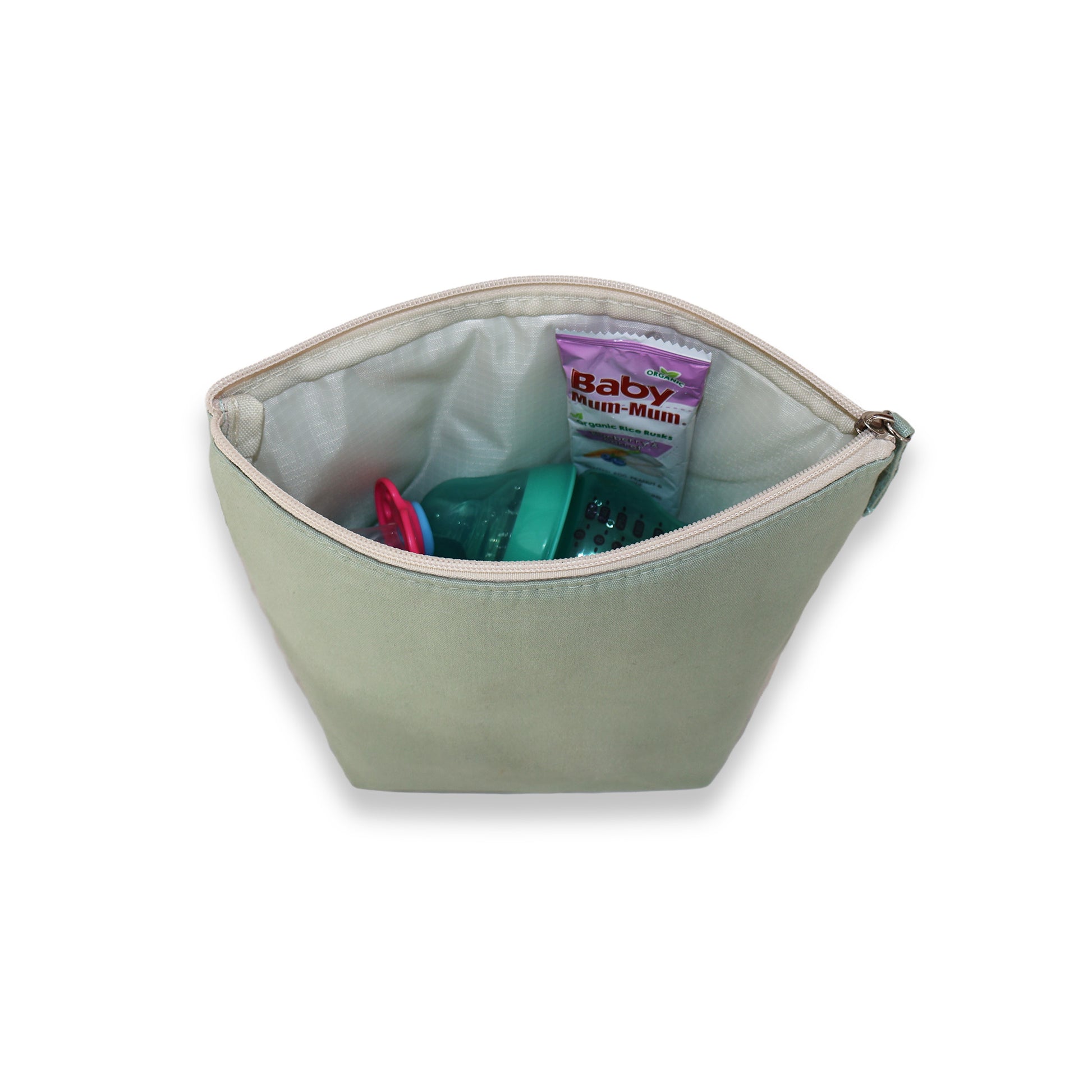 Small cooler bag for baby bottles, formula, snacks, medicines, lunch.  Perfect to stash in your handbag without looking like a kids lunchbox.